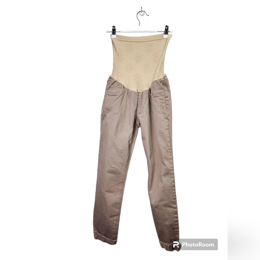 Full Panel Maternity Jessica Simpson Coffee Colored Cropped Jeans S